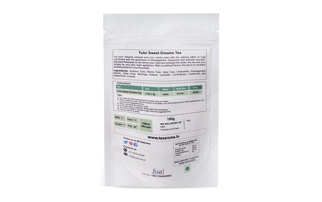 TeaAroma Tulsi Sweet Dreams Tea    Pack  100 grams